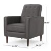 Macedonia - Mid Century Modern Button Tufted Fabric Recliner - Slate - Image 3