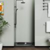 Black Shower Pan 36 In X 36 In Shower Base Single - Threshold - Black - Image 4