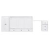 Queen Size Murphy Bed With USB Port, Large Drawer, And Wardrobe / Desk Combo Versatile Cabinet Bed - White - Image 5