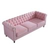 Chesterfield - Velvet Sofa 84.65" For Living Room - Pink - Image 6