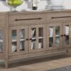 Power Ready - Buffet With Glass Cabinet Doors - Sand - Image 6