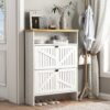4 Layer Folding Shoe Cabinet With Metal Rounded Corners Convenient Shoe Storage - White - Image 5