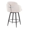 Dahlia - Contemporary Fixed Height Counter Stool With Round Footrest (Set of 2) - Matte Black / Cream / Chrome - Image 4