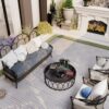 10 Piece Interlocking Deck Tiles Striped Pattern, Square Acacia Hardwood Outdoor Flooring For Patio, Bancony, Pool Side - Light Gray - Image 36