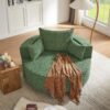 360° Swivel Chair Accent Barrel Chair Swivel Round Sofa Chair With 3 Removable Pillows For Living Room, Office And Hotel - Green - Image 11