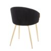 Claire - Contemporary & Glam Chair (Set of 2) - Gold / Black - Image 4