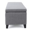 Contemporary Storage Ottoman Bench With Polyester Upholstery - Gray - Image 12