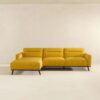 Ella - L Shaped Linen Left Sectional Couch - Yellow - Image 4