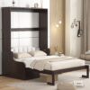 Queen Size Murphy Wall Bed With Cushion, Space Saving Design, And Construction - Espresso - Image 11