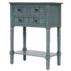Narrow Console Table, Slim Sofa Table With Three Storage Drawers And Bottom Shelf For Living Room, Easy Assembly - Navy - Image 9