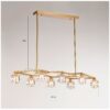 Crystal Chandelier For Dining Room, 8 Light Kitchen Chandelier Light Fixture Modern Metal Industrial Chandeliers For Farmhouse Entryway Living Room (8*G9 Bulbs Included) - Matte Gold - Image 6