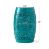 Outdoor Lace Cut Side Table - Teal - Image 3