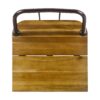 Dione Outdoor Industrial Acacia Wood Bar Set With Metal Frame And Slat Paneling - Brown - Image 15