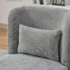 Modern Cushioned Armless Metal Base 360 Degree Swivel Chair With Pillow, Suitable For Living Room, Family Room, Bedroom, Lounge Area, Office - Gray - Image 9