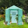 Walk-in Greenhouse Hexagonal Upgrade Reinforced Frame Heavy Duty Plastic Greenhouse Reinforced Thickened Waterproof Insulation (6.9*7.5 ft) - Green - Image 2