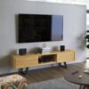 Lowry - Handcrafted TV Media Stand - Oak - Image 11