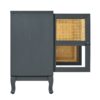Retro Industrial Gray 4 Door Sideboard With Large Storage, Rattan And Glass Doors - Antique Dark Gray / Rattan - Image 10