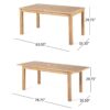 Outdoor 6 Seater Expandable Dining Set With Cushions - Sandblasted Natural / Beige - Image 5