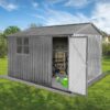 10'x8' Garden Sheds Outdoor Storage Sheds With Window - Gray - Image 6