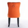 Nikki - Modern, High-End Tufted Solid Wood Contemporary And Velvet Upholstered Dining Chair With Wood Legs Nailhead Trim (Set of 2) - Black / Orange - Image 8