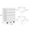 Modern 3 Drawer Mobile Filing Cabinet With Lock, Metal Office Storage, Legal / Letter Size - White - Image 3