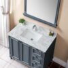 Sintered Stone Bathroom Vanity Top With Rectangular Undermount Ceramic Sink And Backsplash, Single Faucet Hole - Carrara White - Image 7