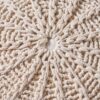 Bordeaux - Knitted Cotton Round Pouf, Versatile Ottoman And Floor Cushion - Beige - Image 3