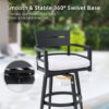 Modern Outdoor Swivel Bar Chairs, 360 Degree Rotation, Ergonomic Backrest, Armrests & Sunbrella Cushions, Weather Resistant (Set of 2) - Ember Black - Image 8