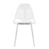 Stylish Ergonomic Dining Chair With Metal Legs And Transparent Seat Cushion (Set of 3) - Silver / Transparent - Image 12