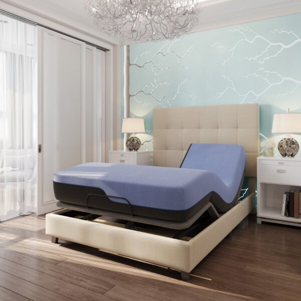 Refresh - 12" Queen Size Flex Head Hybrid Cooling Gelcare Memory Foam And Coil Mattress - Blue