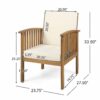 Casa - Acacia Club Chair Coastal Classic Outdoor Seating - Brown - Image 3