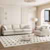 2 Piece Living Room Set With Throw Pillows Sectional Couch Sets, Upholstered 3 Seater Sofa & Armchair 4 Seat - Beige - Image 3