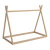 Wood Twin Size Tent Bed For Kids, Montessori Style Low - Floor Bed, House-Shape Tent Bed Frame For Boys Girls Teens, Without Slats - Natural - Image 5
