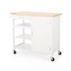 Contemporary Kitchen Cart With Wheels - White - Image 2