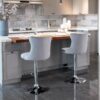 Swivel Velvet Barstools Adjusatble Seat Height From 25-33", Modern Upholstered Chrome Base Bar Stools With Backs Comfortable Tufted For Home Pub And Kitchen Island (Set of 2) - Gray - Image 13