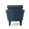 Elegant Fabric Club Chair With Nailhead Trim And Birch Wood Legs - Navy Blue - Image 8