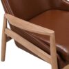 Accent Chair (Set of 2) Mid-Century Modern Armchair With Solid Wood Frame, Reading Leisure Chair With High Back For Living Room - Brown - Image 8
