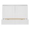 Full Size Murphy Bed With Drawer And A Set Of Sockets & USB Ports, Pulley Structure Design - White - Image 13