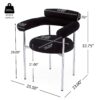 Contemporary Upholstered Armchair Dining Chairs With Metal Legs (Set of 2) - Black - Image 2