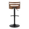 Cosi - Mid-Century Modern Adjustable Barstool With Swivel With Rounded T Footrest (Set of 2) - Black / Walnut / Charcoal - Image 5