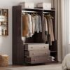 Open Wardrobe Storage For Bedroom - Brown - Image 22