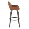 Daniella - Contemporary Fixed Height Barstool With Swivel With Round Footrest (Set of 2) - Walnut / Camel - Image 3