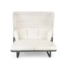 Outdoor Patio Daybed Rattan Daybed Outdoor Sunbed With Detachable Pillows For Patio, Backyard, Pool - Beige - Image 10