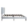 Modern Twin Size Upholstered Platform Bed Frame With Button Tufted Linen Fabric Headboard - Light Gray - Image 3
