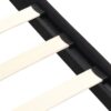 King Size Upholstered Platform Bed Frame With Linen Fabric Headboard, Wood Slat Support - Black - Image 13