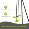 Xns008 Interesting Triple Children Metal Safe Swing Set 440Lbs For Outdoor Playground Three Seat Swing For Age 3+ - Green / Black - Image 4