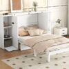 Queen Size Murphy Bed With Shelves, Drawers And USB Ports - White - Image 15