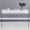 Elegant And Clear Tempered Glass Coffee Table With Storage - White - Image 5
