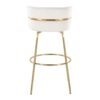 Cinch - Glam / Art Deco Fixed Height Barstool With Swivel With Round Footrest (Set of 2) - Gold / Cream - Image 5