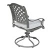 Outdoor Aluminum Swivel Rocker Dining Chairs With Cushions (Set of 2) - Golden Gauze - Image 3
